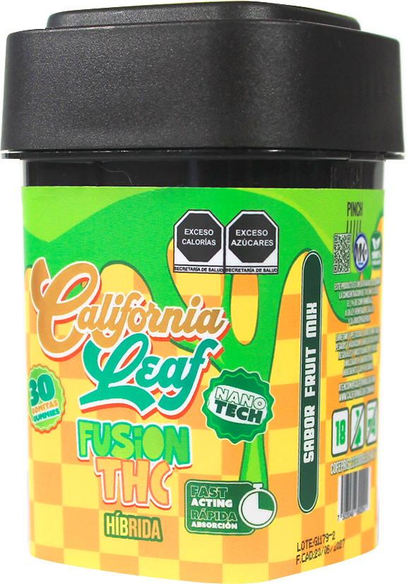 California Leaf® | Gomitas Fusion Delta 9 NANO TECH THC 25 mg/pza | 15 ó 30 piezas