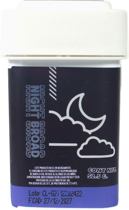 California Leaf® | Gomitas Night Broad (Sin terpenos – 20 mg CBD Broad + 5 mg Melatonina) |15 ó 30 piezas.