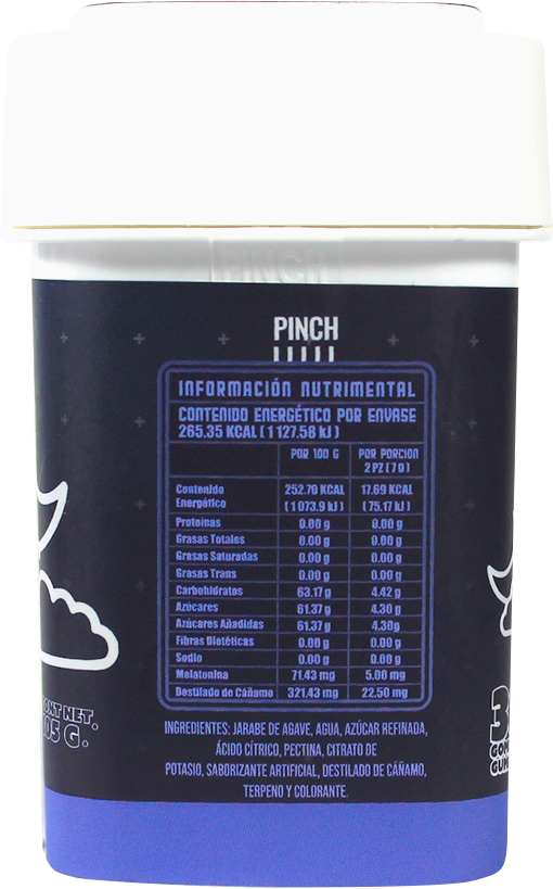 California Leaf® | Gomitas Night Broad (Sin terpenos – 20 mg CBD Broad + 5 mg Melatonina) |15 ó 30 piezas.