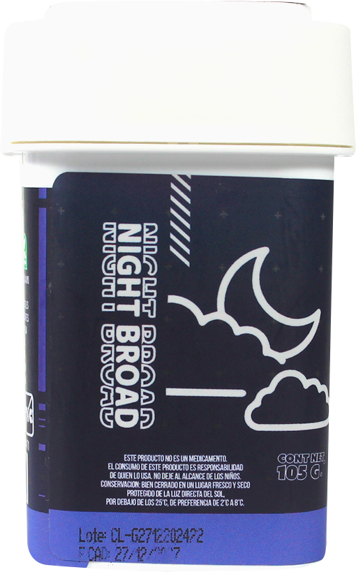 California Leaf® | Gomitas Night Broad (Sin terpenos – 20 mg CBD Broad + 5 mg Melatonina) |15 ó 30 piezas.