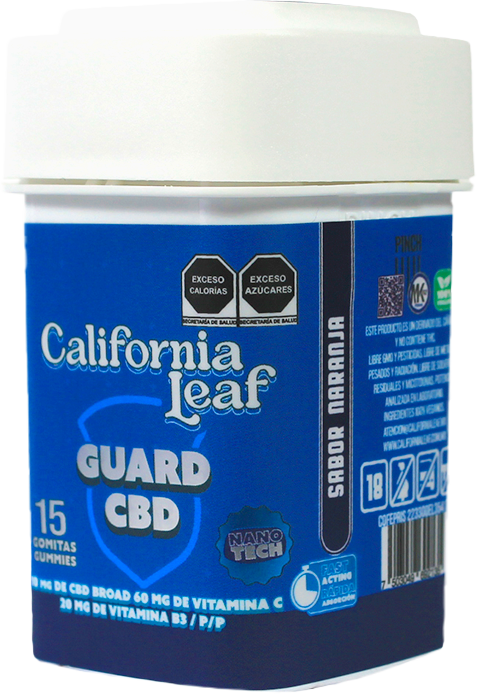 California Leaf® | Gomitas Guard CBD (Mirceno – 10 mg CBD Nano Broad) |15 ó 30 piezas.