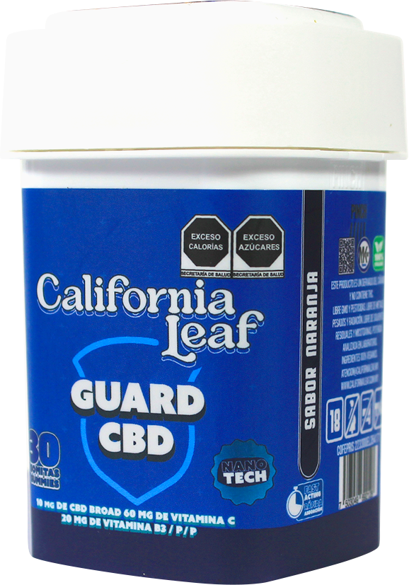 California Leaf® | Gomitas Guard CBD (Mirceno – 10 mg CBD Nano Broad) |15 ó 30 piezas.