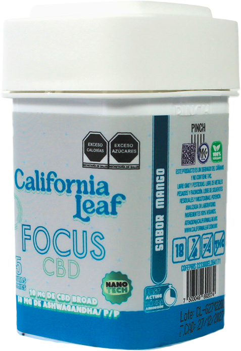 California Leaf® | Gomitas Focus CBD (Betacariofileno – 10 mg CBD Nano Broad) |15 ó 30 piezas.