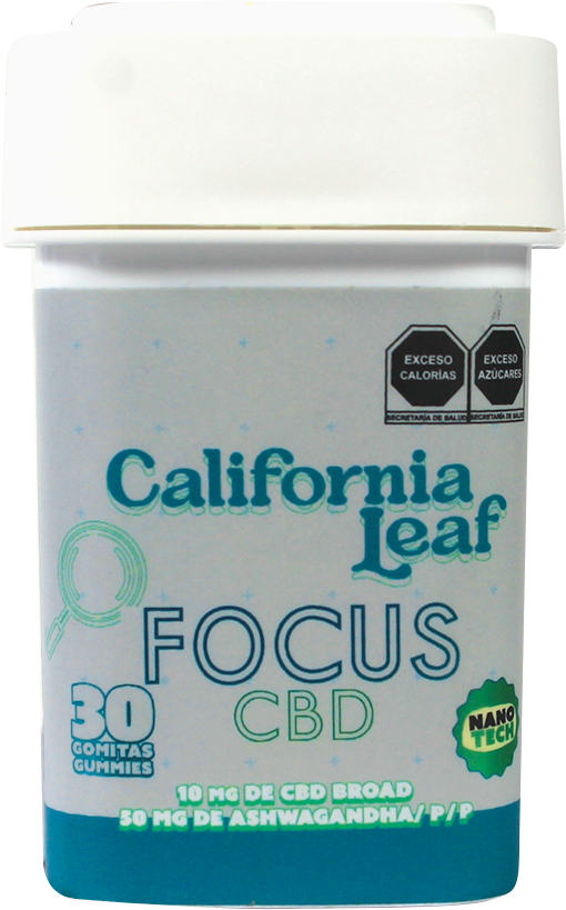 California Leaf® | Gomitas Focus CBD (Betacariofileno – 10 mg CBD Nano Broad) |15 ó 30 piezas.