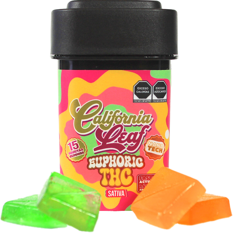 California Leaf® | Gomitas Euphoric NANO TECH Delta 9 THC 25 mg/pza | 15 ó 30 piezas