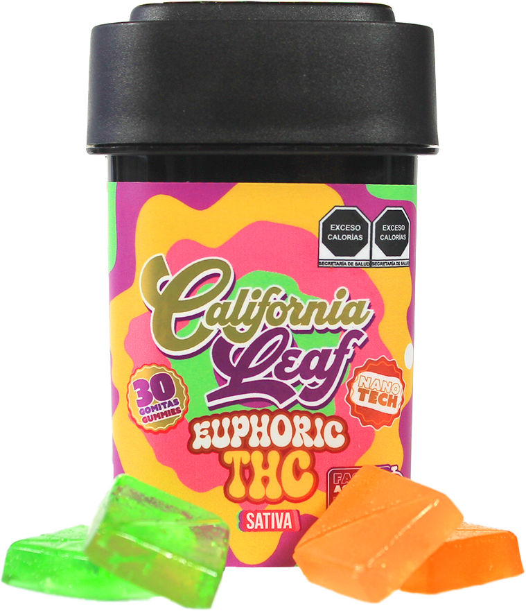 California Leaf® | Gomitas Euphoric NANO TECH Delta 9 THC 25 mg/pza | 15 ó 30 piezas