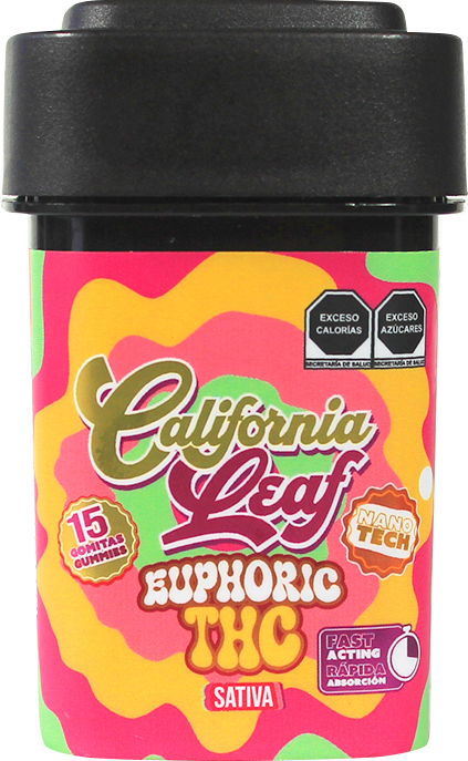California Leaf® | Gomitas Euphoric NANO TECH Delta 9 THC 25 mg/pza | 15 ó 30 piezas