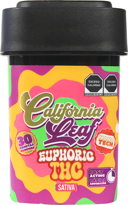 California Leaf® | Gomitas Euphoric NANO TECH Delta 9 THC 25 mg/pza | 15 ó 30 piezas