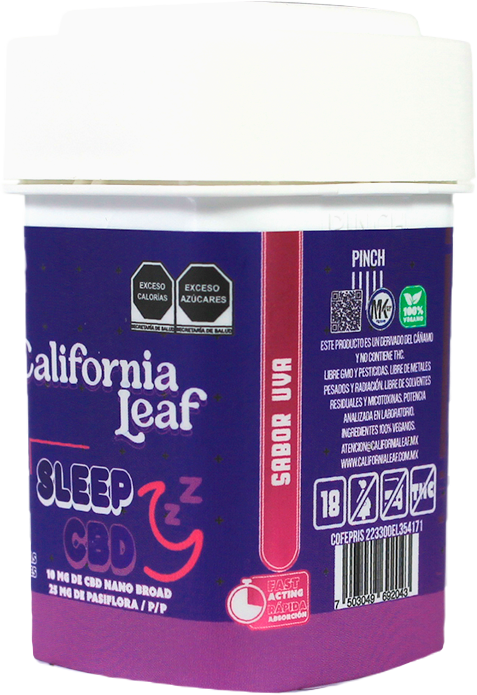 California Leaf® | Gomitas Sleep CBD (Linalool – 10 mg CBD Nano Broad) |15 ó 30 piezas.