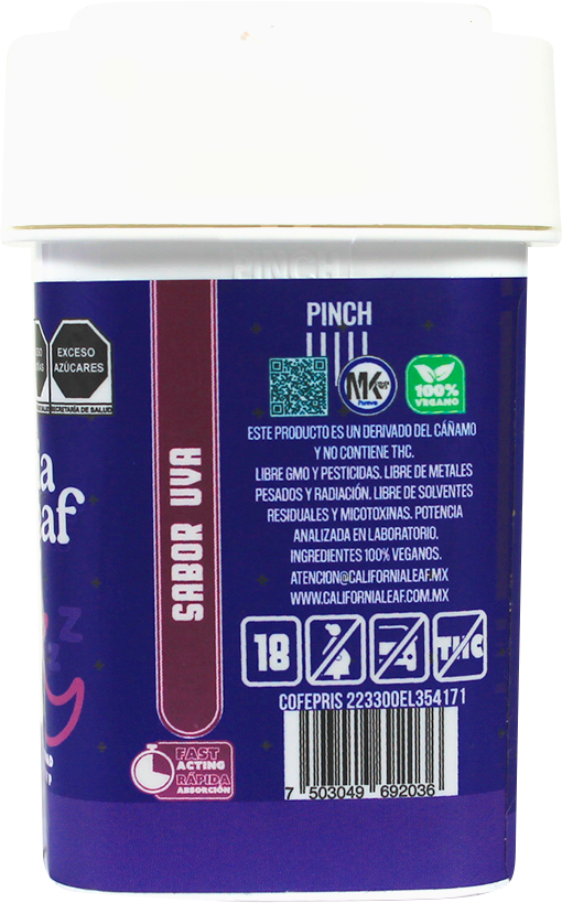 California Leaf® | Gomitas Sleep CBD (Linalool – 10 mg CBD Nano Broad) |15 ó 30 piezas.